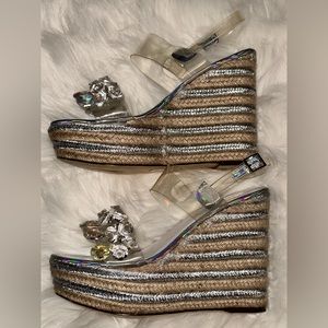 ASOS DESIGN Jayne Clear Embellished Espadrille Wedges